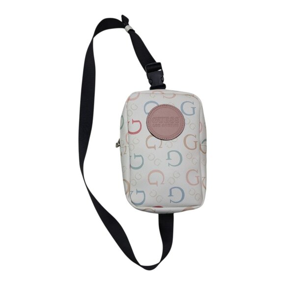 Guess Logo Crossbody Bag With Adjustable Strap Multicolor Pastel Faux Leather - Picture 1 of 12